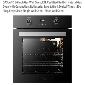 G-A-S-L-A-N-D 2-4 Horno de gas natural incorporado con convección 120V, enchufe negro - Product Image 1