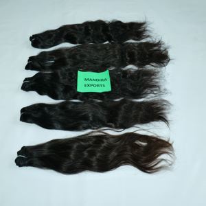 Extensiones de cabello humano indio crudo de templo ondulado de doble trama negra para mujer Natural 100%, venta al por mayor del proveedor - Product Image 6