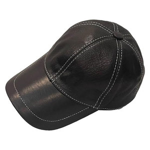 High Quality 6 Panel Genuine Leather Baseball <b>Cap</b> Fashionable <b>Winter</b> Adult Casual Wholesale Warm for Dad Men and Women - Product Image 1
