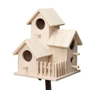 Casa de pájaros de madera hecha a mano de primera calidad, alimentador colgante para exteriores, duradero, rústico, decorativo, jardín, balcón, patio trasero, hogar de pájaros - Product Image 3