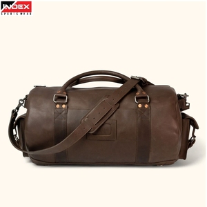 Sac de voyage en cuir marron INDEX 20-36L, forme ovale, avec poignée supérieure, sac à dos de voyage pour hommes, durable - Product Image 1