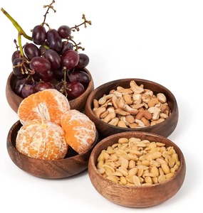 Cuenco de madera para servir, decoración de mesa, cuenco de madera rústico para ensalada, fruta, hogar, cocina, mesa de comedor, fiesta y uso de boda - Product Image 1