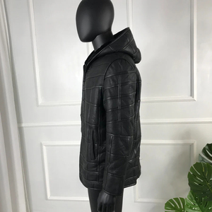 Classique toile col montant hommes veste en cuir coupe-vent respirant entièrement doublé chaud mode décontracté - Product Image 4