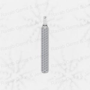 Nuevo Colgante de Plata de Ley 925 con Barra Vertical y Micro Pavé de Diamantes CZ, Engaste de Puntas, Clásico y Elegante para Hombre, Regalo de 18 Pulgadas - Product Image 5