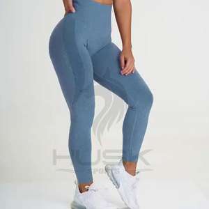 Pantalones de Yoga de trabajo transpirables de cintura alta personalizados Leggings sin costuras con diseño de contorno para Fitness Deportes Gimnasio Medias Patrón sólido - Product Image 4