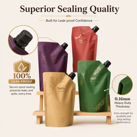 Pochette souple personnalisée en LDPE écologique avec bec verseur, 0,16 mm, étanche, pour détergent liquide et jus, support OEM ODM