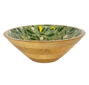 Forma redonda de tamaño mediano con estampado de esmalte Cuenco de madera Centro de mesa Fruta decorativa Cuenco de madera mejor diseño - Product Image 5