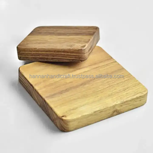 Posavasos Cuadrados de Madera para Bebidas, Mesa de Centro con Almohadilla Antideslizante, Posavasos de Acacia para Café, Hogar - Product Image 3