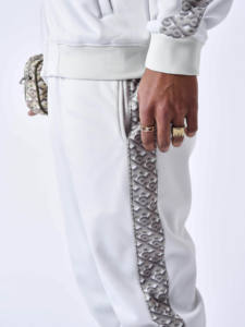 Conjunto de prendas de vestir de invierno a la moda para hombre, 100% algodón, estampado, diseño a rayas, Sudadera con capucha y cremallera, pantalones de chándal transpirables cálidos - Product Image 5