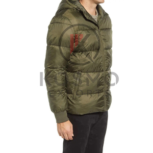 เสื้อแจ็คเก็ตพัฟเฟอร์ฤดูหนาวคุณภาพสูงสำหรับผู้ชาย ดีไซน์ใหม่ทันสมัย มีฮู้ด โลโก้ด้านหน้า บริการ OEM - Product Image 6