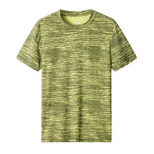 เสื้อยืดผ้าฝ้ายเข้ารูปสำหรับผู้ชายฤดูร้อนเสื้อกีฬาแห้งเร็วสำหรับฟิตเนสกลางแจ้งและวิ่งลำลองสีพื้นพร้อมคอแนวลำลอง - Product Image 1