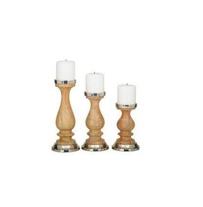 Bougeoir en bois naturel le plus vendu décor de mariage de fête à la maison utiliser taille personnalisée prix de gros nouveau bougeoir en bois élégant - Product Image 5