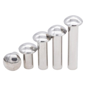 Rivets pleins à tête ronde en acier inoxydable 304 M6 M8 M10 M12, fixation métrique à tête champignon, robustes - Product Image 1