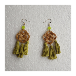 เครื่องประดับที่ได้แรงบันดาลใจจากการย้อนยุคอันหรูหราที่ทำจากวัสดุทอธรรมชาติ-ต่างหูหวายธรรมชาติ-ต่างหูห่วงหวายแฟชั่น - Product Image 6