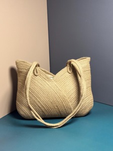 Nuevas bolsas de compras de lona de yute con asas de cuerda Uso de compras de comestibles Sacos reutilizables ecológicos de calidad superior de ACMI - Product Image 2