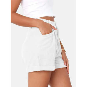 Shorts a Vita Alta Traspiranti in Spandex con Tasche Texturizzate Taglia XS, Shorts Sportivi con Motivo Leopardato - Product Image 6