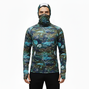 Camiseta de Pesca con Capucha de Secado Rápido UPF50 de Alta Calidad Personalizada OEM, Camiseta Deportiva Transpirable de Manga Larga de Poliéster y Elastano - Product Image 1