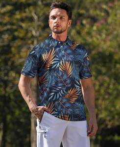 Polo de Golf de Manga Corta con Estampado Informal para Hombre, Camisa Elástica de Secado Rápido, Transpirable, Tejido de Punto Paquistaní a Rayas PARA EL Verano - Product Image 4