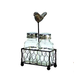 Ensemble de support de salière et poivrière en métal de ferme, ensemble de sel et de poivre mignon avec caddie pour restaurants, décor de ferme - Product Image 5