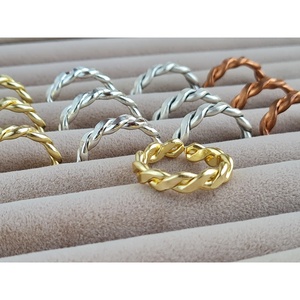 Gold and Silver Plated Trendy Fashion <b>Rings</b> with Twisted Design for Retail Resellers - Product Image 3