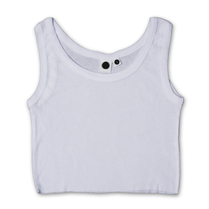 60% coton 40% polyester 150gsm Respirant Léger Coupe-vent Basique Crop top côtelé Coupe ajustée Bouton devant Débardeur femme - Product Image 1