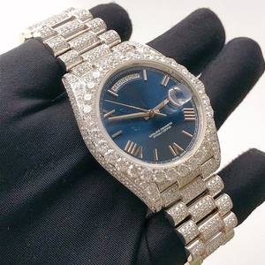 Personalizado VVS Moissanite Diamond Roman Dial Acero inoxidable Iced Out Reloj de pulsera mecánico automático Tachonado Moda para hombres - Product Image 2