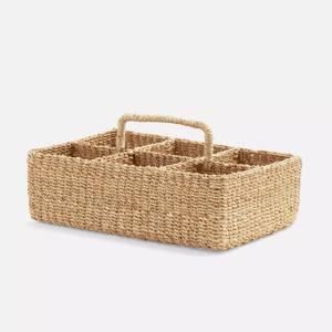 TienPhong gros Vintage tissé à la main jonc de mer bleu faisan Voru verrerie naturelle Caddy pour tasses en verre - Product Image 2