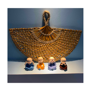 พัดลมฟางไม้ไผ่งานแฮนด์เมดพัดลมระบายความร้อนเป็นมิตรกับสิ่งแวดล้อม - Product Image 2