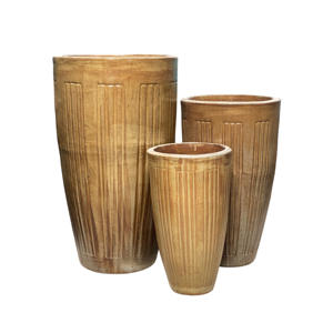 Maceta Decorativa Hecha a Mano de Estilo Americano, de Cerámica Esmaltada, Ecológica, Duradera y Personalizable, para Interiores, Exteriores, Jardín y Hogar, TONE - Product Image 1