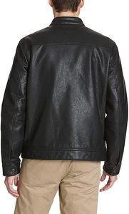 Chaqueta de cuero de vaquero con bolsillos delanteros de cuero de vaca genuino Chaqueta de forro interior con cierre de cremallera para hombres - Product Image 3