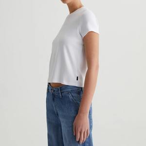 Camiseta Premium de algodón 100% ajustada para mujer, camiseta de manga corta con cuello redondo y estampado 3D, camiseta gruesa de gran tamaño 300 GSM - Product Image 5