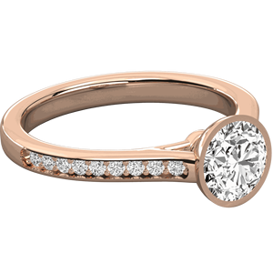 Anillo Solitario con Diamante Redondo en Engaste de Puntas - Product Image 6