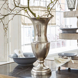 แจกันดอกไม้อลูมิเนียมชุบเงินรูปโกศสำหรับห้องนั่งเล่นกระถางต้นไม้แฟนซีสำหรับตกแต่งบ้านดีไซน์เป็นเอกลักษณ์ - Product Image 2