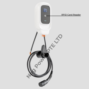 Neg White Home Estación de carga Nueva condición Cargador de CA inteligente montado en la pared para vehículos eléctricos Control RFID de carga rápida - Product Image 1