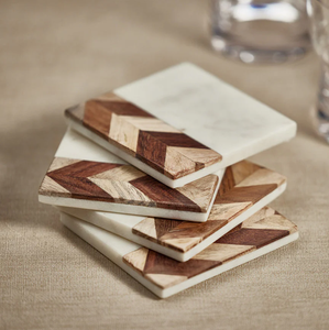 Posavasos de madera y mármol, fábrica al por mayor, posavasos ecológico con logotipo grabado personalizado, posavasos para decoración de mesa - Product Image 1