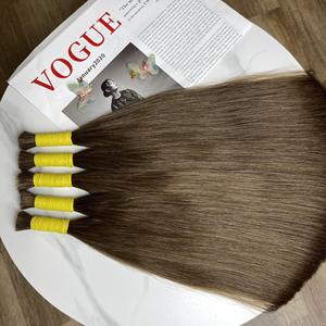 Offre Spéciale pleine cuticule douce vierge Remy cheveux en vrac russe slave cheveux humains en vrac pleine longueur pour la russie cheveux avec prix d'usine - Product Image 4