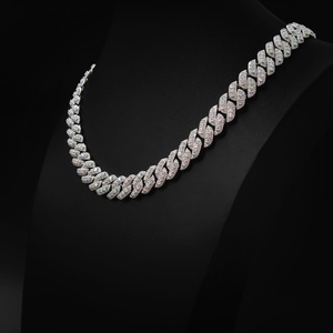 Personnalisé Heavy Bling 925 Sterling Silver Moissanite Diamants Glacé Cubain Miami Chaîne Fine Corps Chaîne pour Fête Hip Hop Fans Cadeau - Product Image 4