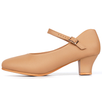 Sepatu Dansa Wanita Hak Tinggi Karakter 1 Inch, Sol Kulit Asli, Bahan PU Katun, Grosir Langsung dari Pabrik AS