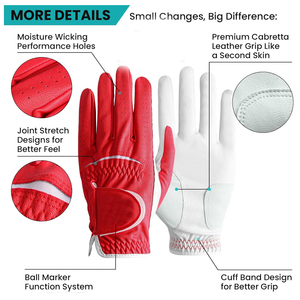 Highland Quality Lot de 2 gants de golf souples avec marqueur de balle en cuir de qualité supérieure par AMAZING INDUSTRIES - Product Image 2