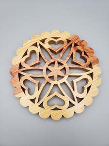 Salvamanteles Artesanal de Madera Tallada con Mandala, Natural, Antideslizante, Aislante del Calor para Mesa de Comedor, Decoración del Hogar, Regalo - Product Image 5