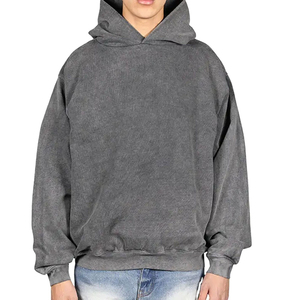 Sudadera con Capucha Personalizada de Algodón 100% de Alta Calidad, Estilo Oversize con Hombros Caídos, Lavado Ácido y Efecto Vintage, para - Product Image 1