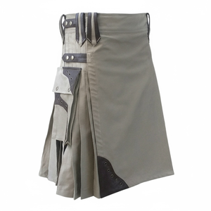 Kilt utilitaire pour homme OUTLAW en coton sergé 290 g/m² avec poches cargo, noir, 5 boutons d'avant sur le tablier, service OEM PK, vêtements - Product Image 1