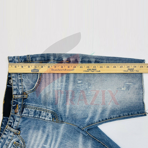 กางเกงยีนส์ขาสั้นทรงสลิมของผู้ชาย,กางเกงขาสั้นฟอกแนวขาดสำหรับฤดูร้อน - Product Image 5