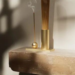 Modern designer New gold plated incense sticks holder decorative incense burner ash catcher