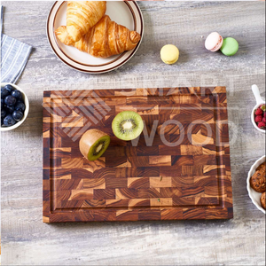 Vente en gros Bloc à découper en bois de teck Rectangle et grain à bout carré de couleur naturelle avec logo personnalisé de SMARTWOOD - Product Image 1