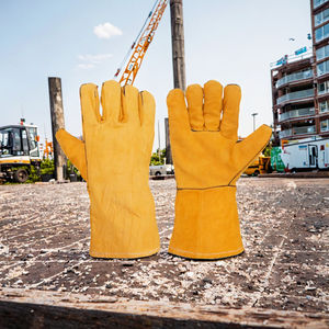 Guantes de Trabajo de Cuero Vacuno Amarillo de Alta Calidad de 10 Pulgadas para Hombre, Guantes de Cuero Vacuno para Autobús, Camión, Jardinería, Construcción, para Seguridad - Product Image 3
