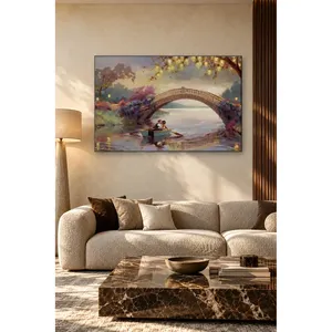 Impression sur toile : Couple Fida s'embrassant dans un bateau sous un pont en pierre - Product Image 2