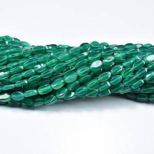 Perles de pierres précieuses en vrac de forme ovale lisse d'onyx vert de qualité supérieure 3-6mm perles en vrac de pierre d'onyx pour la fabrication de bijoux au prix de gros - Product Image 6