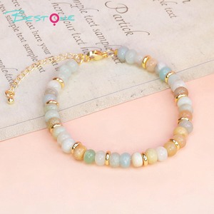 Braccialetto BESTONE regolabile con perline in pietra naturale, stile boho alla moda, regalo <span class=keywords><strong>per</strong></span> coppie e amici. - Product Image 4