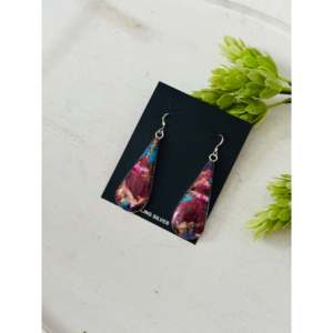 Navajo Gold Plated Drop <b>Earrings</b> Pink Mohave Turquoise & <b>Sterling</b> <b>Silver</b> <b>Dangle</b> Water Drop Shape for Gift - Product Image 4